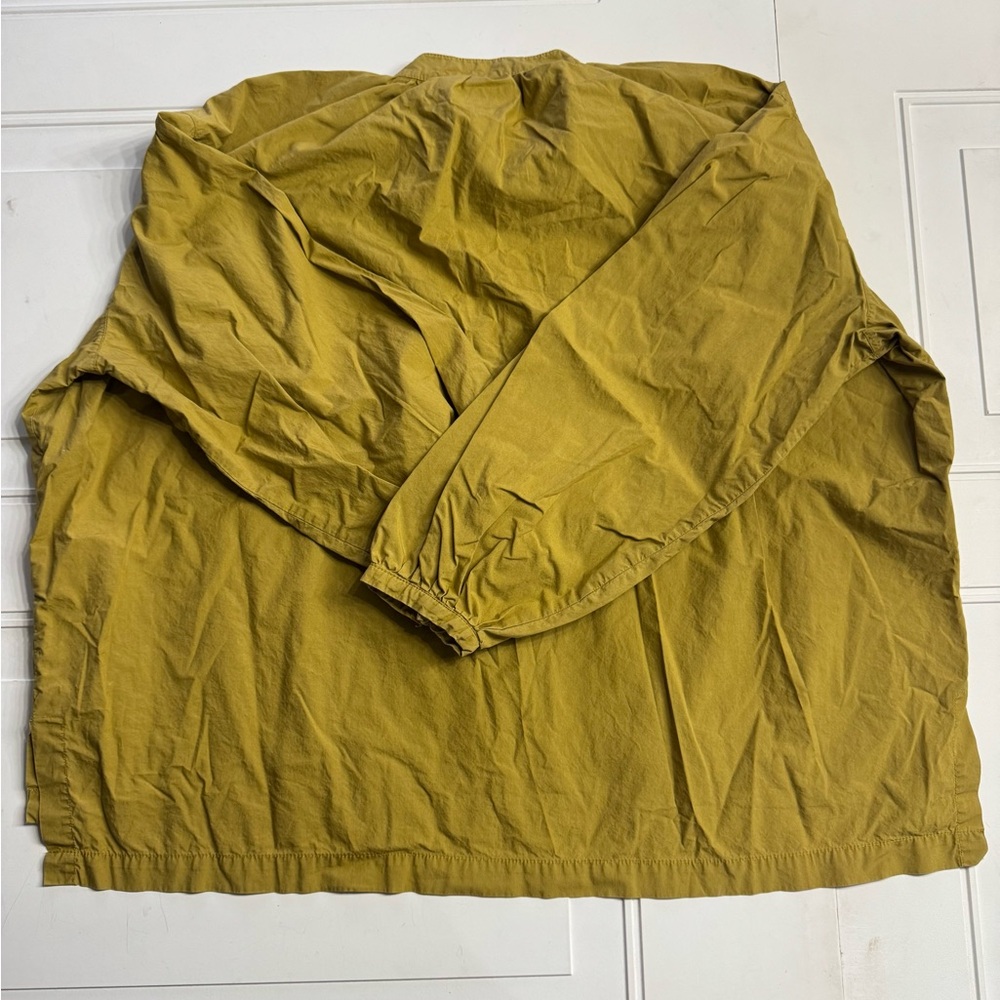 Free People 1/2 Button Mandarin Collar Oversized Yellow Tunic Blouse Sz XS - Picture 6 of 7